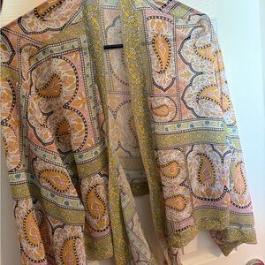 Anthropologie Multicolor Paisley Kimono Top